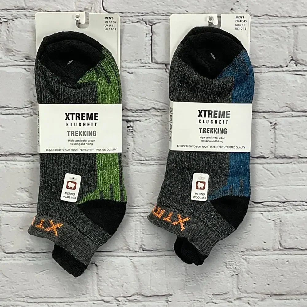 Xtreme Wool Blend Socks Men's Size 10-13 Multicolor Low Rise Trekking Hiking NWT